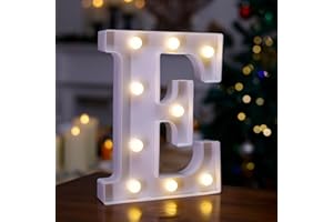 TRONSBOO LED Marquee Sign Light Up Letters, Alphabet Light Up Letters Sign, Battery Powered LED Letter Lights for Night Light, Wedding, Birthday, Party, Christmas or Home Decor (Letter E)