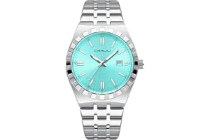 CRRJU Watches for Men,Fashion Luxury Luminous Analog Quartz Wristwatches,Business Man Calendar Watches Silver