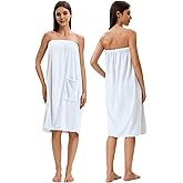 Towel Wrap For Women After Shower,Plush Bath Robe Female,Sauna Spa Wrap Around Towels With Pockets