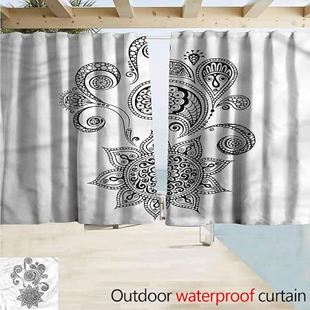 Amazon Com Marymunger Sliding Door Curtain Henna Paisley Tattoo