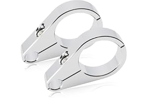 SHYYGL TIGERSGATE 1.25" Chrome Billet Handlebar Frame Mount Clutch Cable Brake Line 2 Pcs Clamp for Harley, Honda, Yamaha