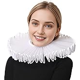FAD-4U Elizabethan Neck Ruff Detachable Collar for Medieval Costume Ensembles Neck Collars