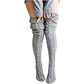 SHENHE Women's Thigh High Socks Cable Knit Over The Knee Boot Socks Warm Leg Warmers