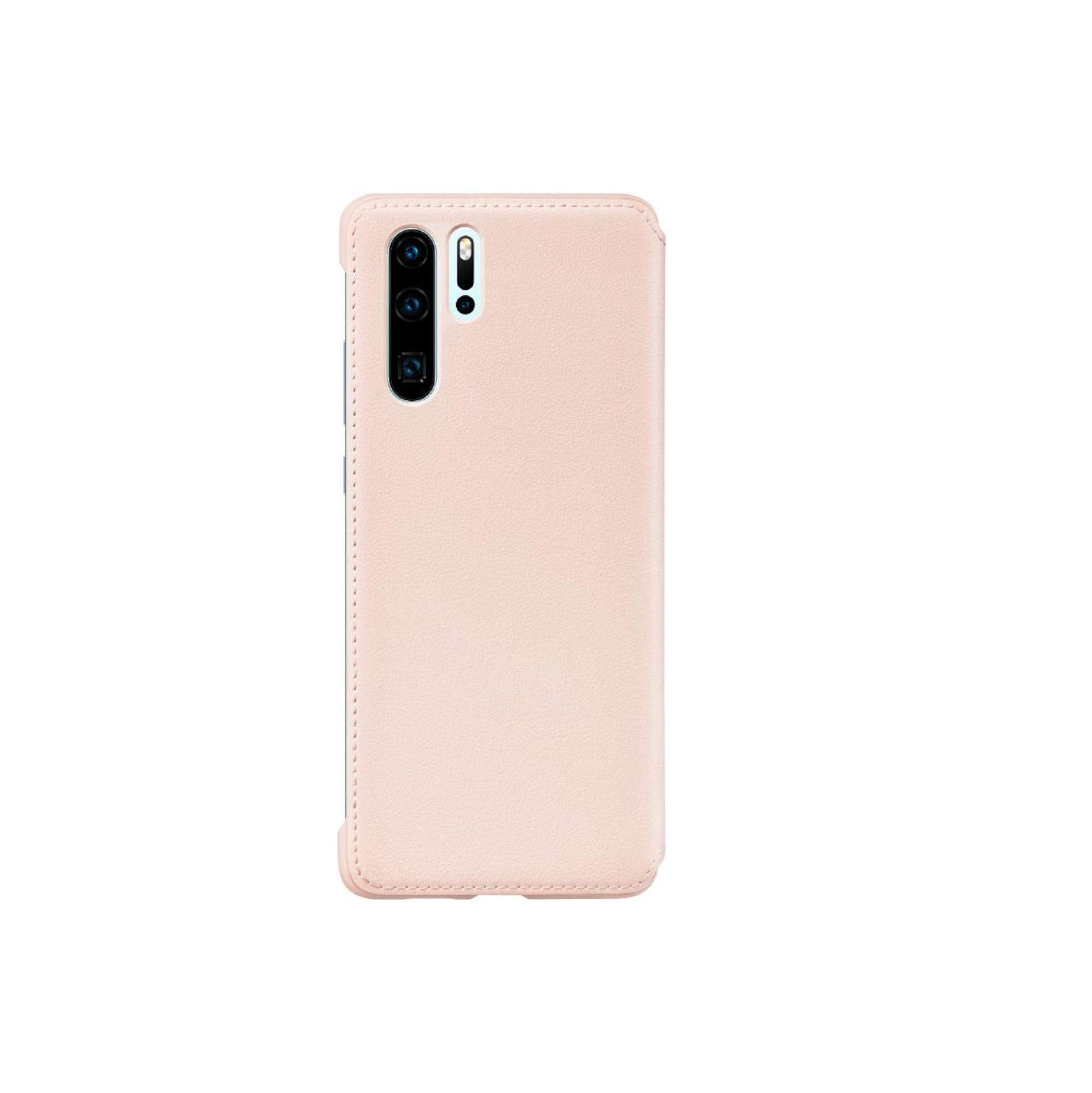HUAWEI P30 Pro Pink Silicone Wallet Cover Case with Card Slots