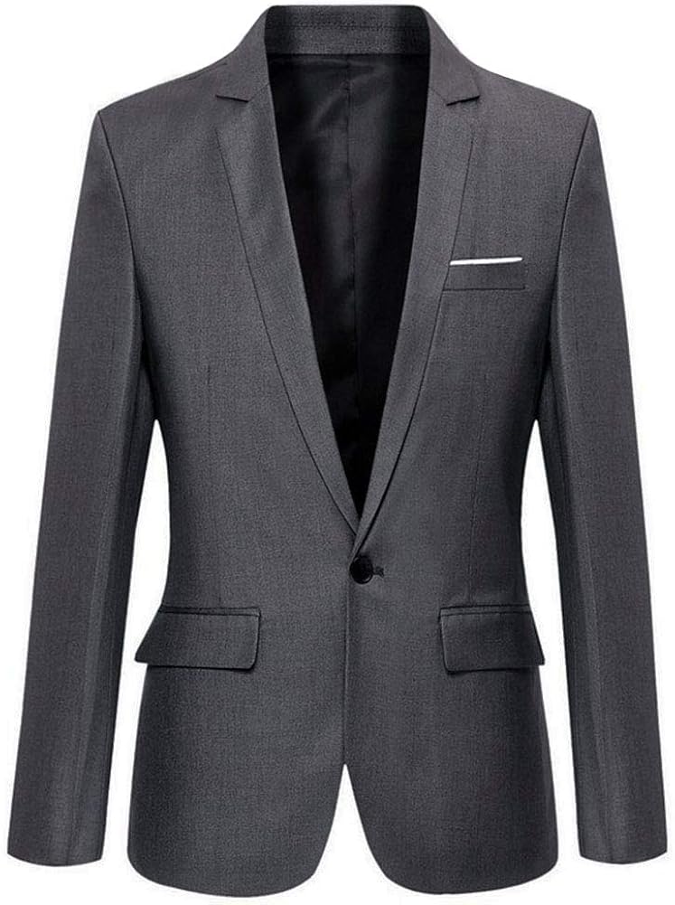 Mens Slim Fit Casual One Button Blazer Jacket at  Men’s Clothing store
