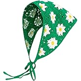 Crochet Bandana Head Kerchief Knitted Hair Scarf Boho Vintage Headbands Triangle Hair Tie Handmade Floral Hair Headwrap