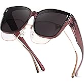 FEISEDY Polarized Sunglasses Fit Over Glasses for Men Women, Oversized Square Sun Glasses UV400 Protection Shades B4187