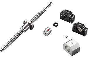 TEN-HIGH Ball Screw CNC Parts SFU2505 NST, 1pcs Ball Screw + 1pcs Nut + 1pcs BK/BF20 End Support Units + 1pcs Coupler + 1pcs Nut Housing + End Machining, Diameter 25mm Lead 5mm Length 600mm