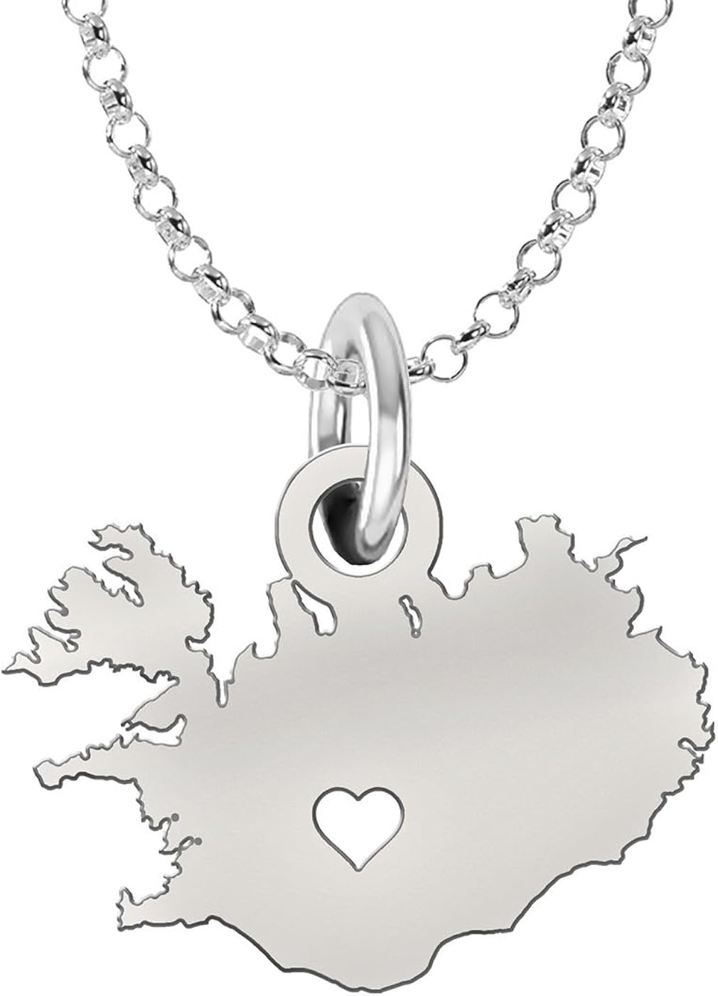 Iceland Charm Necklace Sterling Silver Country Necklaces Travel Charms Jewelry