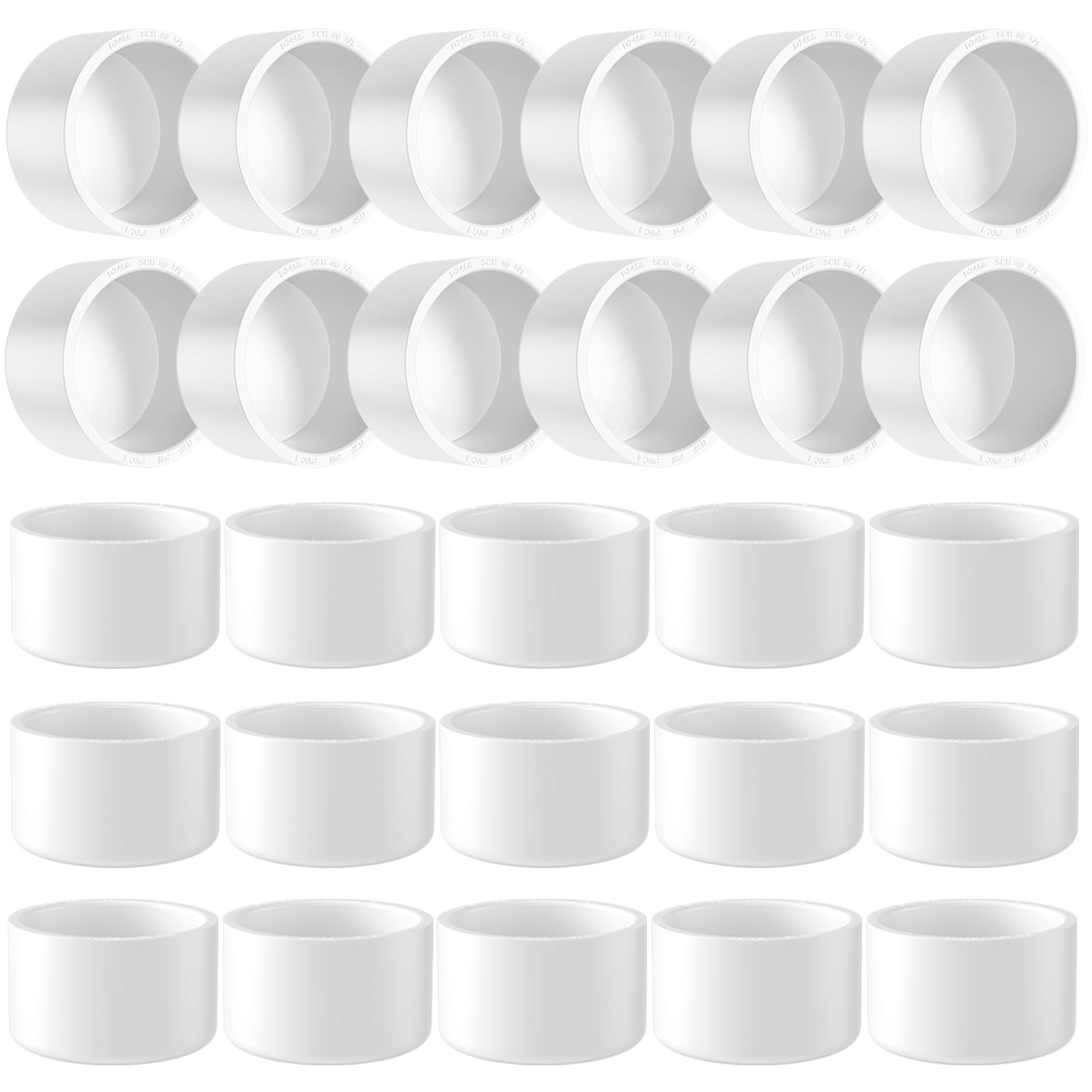 Photo 1 of 1/2" Pvc  End Cap Fitting, 30PCS SCH40 Furniture Grade PVC Pipe Plug Adapter, White Pipe Slip End Caps Sockets for Built Furniture DIY Garden Shelf