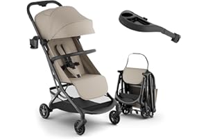Luvoro Neo Lightweight Travel Stroller with Snack Tray, Airplane-Friendly Compact Baby Stroller, One-Hand Fold Portable Stroller for Toddler 0-55lbs, Adjustable Recline Seat, UPF 50+ Canopy,Rain Cover