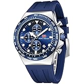 MINI Focus Men Watches Business Casual Wrist Watch (Chronograph/Waterproof/Luminous/Calendar) Silicon Band Fashion Watches for Men…