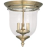 Livex Lighting 5024-01 Legacy 3-Light Ceiling Mount, Antique Brass