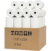 3 1/8" x 230' Premium A Grade POS Thermal Receipt Printer Paper (32Rolls/Case)