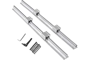 FRUZELG CNCCANEN SBR20 Linear Rail 1500mm SBR20 Linear Rails and Bearings 2Pcs SBR20-1500mm Linear Guide Rails with 4Pcs SBR20UU Bearing Blocks, 1500mm Linear Rails for CNC DIY 3D Printer Rails