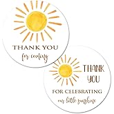 2" Round Sun Thank You Favor Sticker - Set of 40