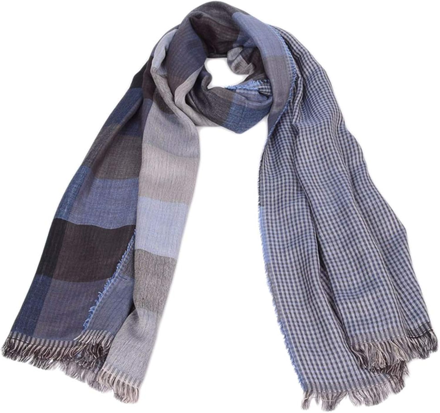 Men and Women Cold Weather Scarves Winter Casual Plaid Tassels Scarves