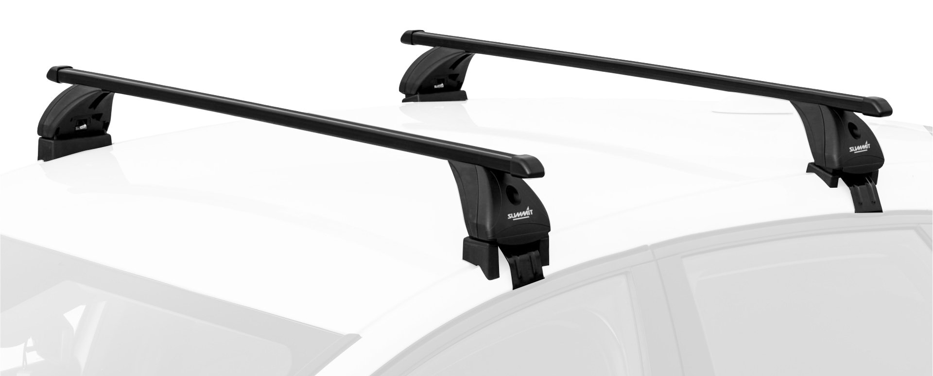 Summit SUP-26296S Premium Multi Fit Lockable Roof Bars, Black Steel, Set of 2