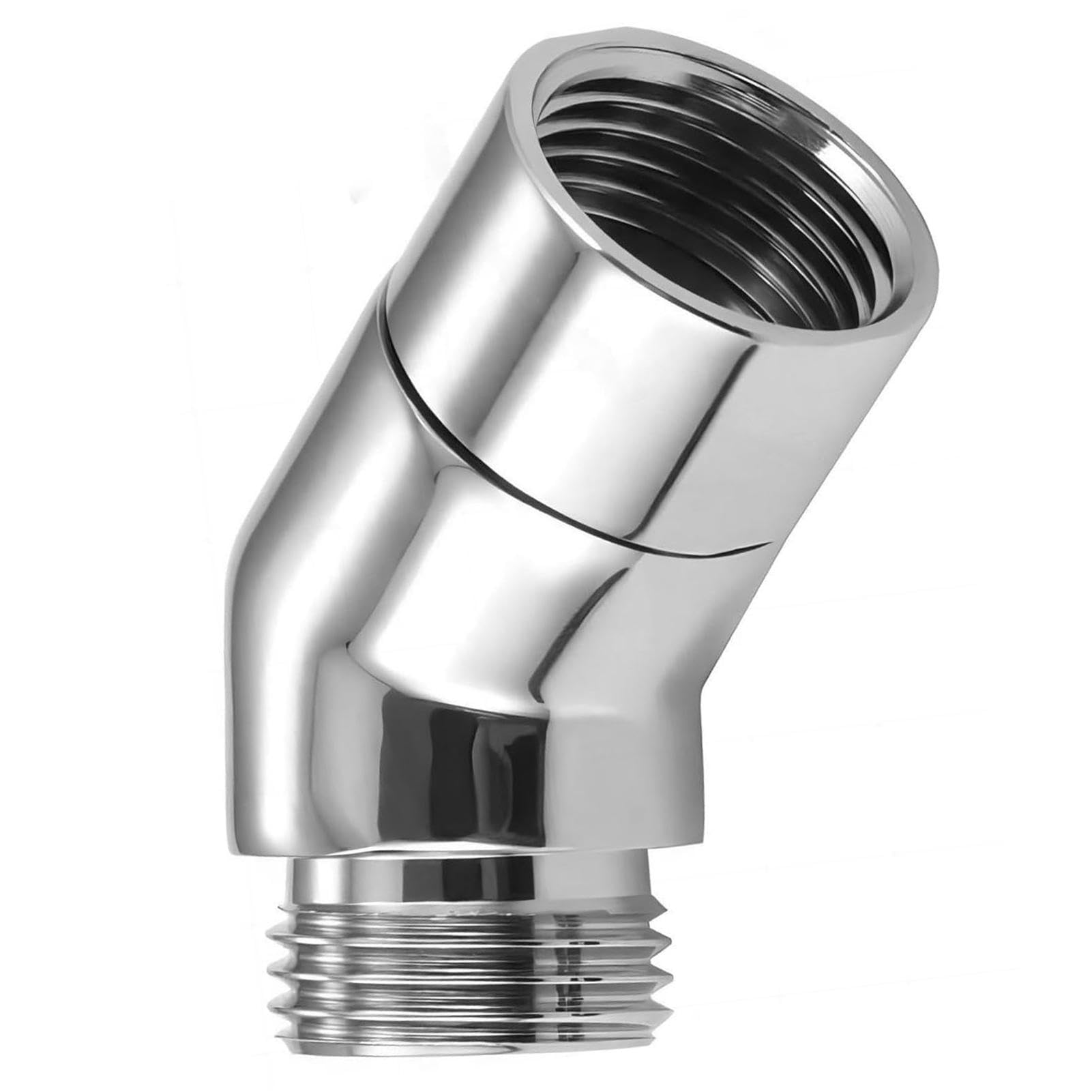 G1/2 Shower Elbow Adapter Coupling, Solid Brass 135 Degree Shower Elbow Adapter, Universal Elbow for Hand Showers, Wall Mounted Shower Head Elbow Adapter