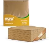 FOOGO Green 100pcs Brown Unbleached Paper Napkins 33x33 cm 2 Ply FSC view 1
