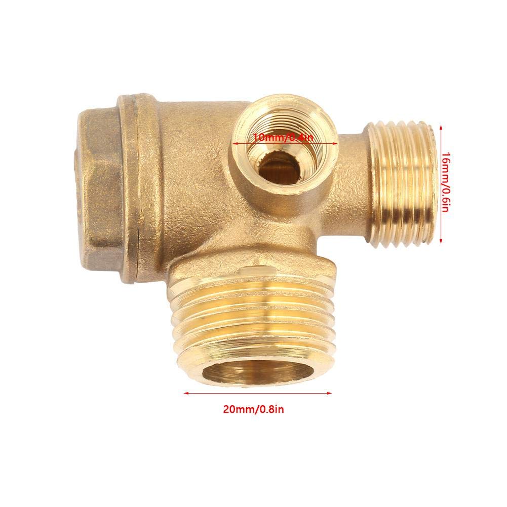 Air Compressor Check Valve, 3 Port Male Threaded Check Valve, 3-Way Brass Thread Check Valve - Image 4