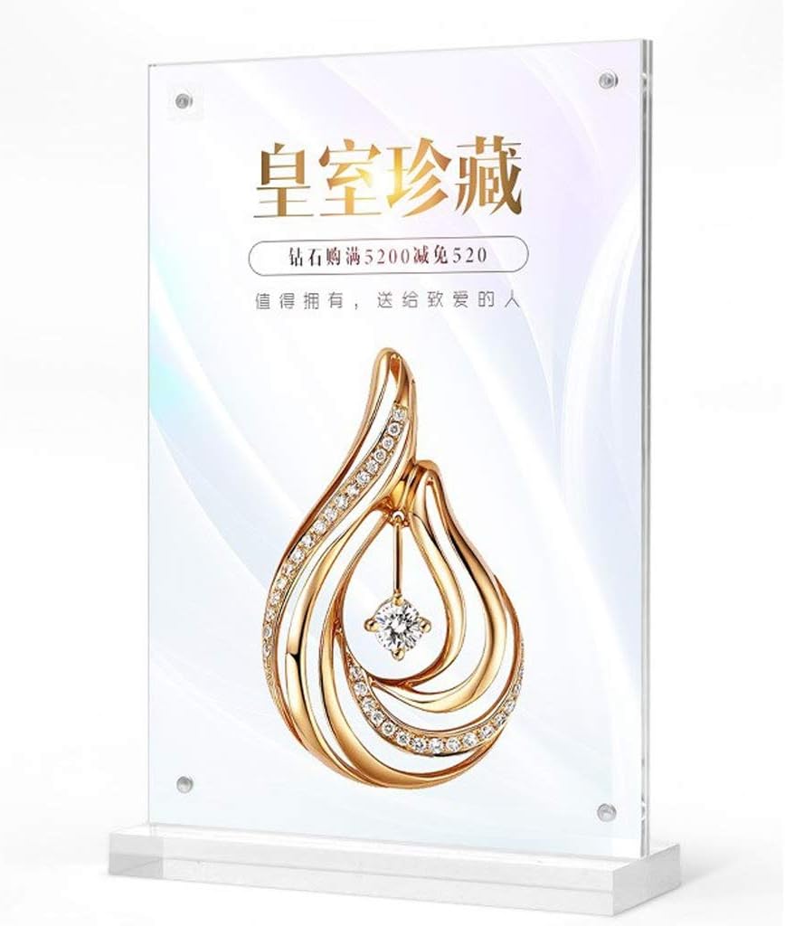 LXJ Menu Holder Menu Sign Bracket Acrylic Sign Bracket (3 Packs) Display Stand for menu Rack, Table Card Holder A4 Display Stand (Color : B, Size : 100×150mm)