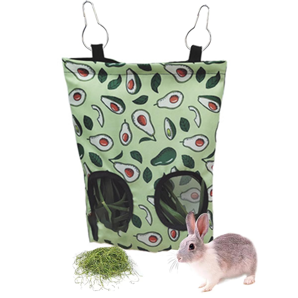 LELEO Foldable Hay Storage Bag - Hanging Hay Feeder for Rabbit, Guinea Pig, Hamster, Chinchilla