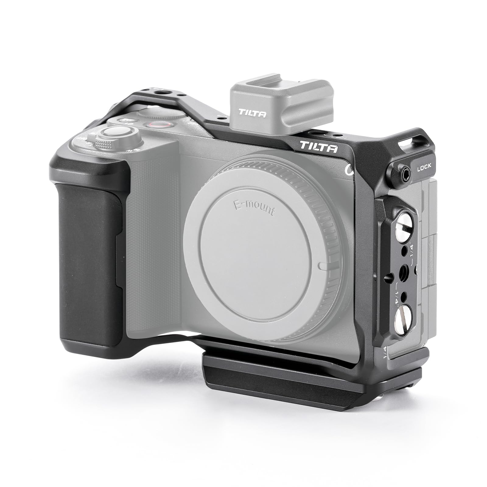 Tilta ZV-E10 II Cage, Full Camera Cage Compatible with ZV E10 II with Cold Shoe Mount, 1/4"-20, 3/8"-16 Threads - Black TA-T69-FCC-B