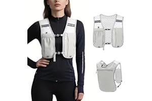 Ruxaqm Running Vest for Men Women, Lightweight Breathable Hydration Backpack for Trail Hiking Cycling Marathon, Adjustable Re