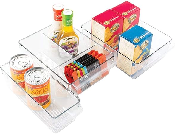 mDesign 3-teiliges Aufbewahrungsbox-Set – ideal zur Küchen Ablage, im