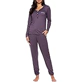 bebe Womens Pajama Set with Pockets - Long Sleeve Shirt and Pajama Pants Pj Set