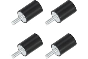 uxcell M6 Thread Rubber Mounts, Vibration Isolators, Cylindrical Shock Absorber with Studs 20 x 30mm 4pcs