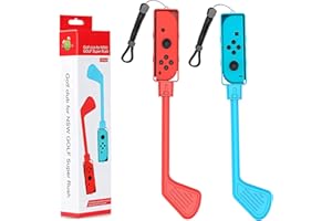 PONATTENO Golf Clubs，2 Pack Set，Compatible with Mario Golf: Super Rush , For Switch Game