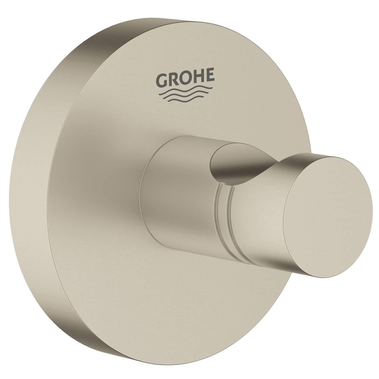 GROHE Essentials Robe Hook, German eEngineered, Metal in Brushed Nickel and with Concealed Fastening, 40364EN1