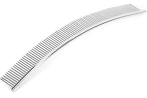 Acouto Curved Stainless Steel Pet Comb Efficient Grooming - Remove and Knots, Gentle AntiScratch Teeth Pets, Ideal Cats and D