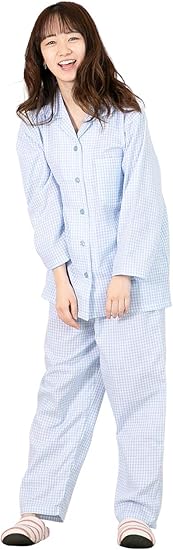 Amazon パジャマ レディース 綿 ガーゼ コットン S M L Ll 大きいサイズ 小さいサイズ 前開き チェック ギンガム ストライプ ルームウェア パジャマ ルームウェアセット 通販