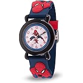 Marvel Spiderman Watch for Kids - Spider-Man Watch for Boys 4-6 - Boys Watches - Toddler Toys - Kids - Marvel Toddler - Spiderman - Blue Bezel - Nylon Strap
