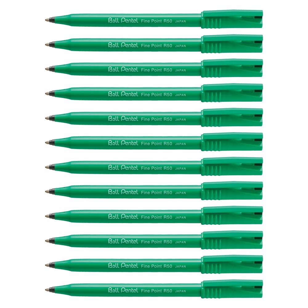 Pentel Ball, 0.8mm tip, Black water-based ink, 1 pack of 12 pens