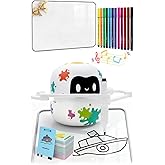 MeWaii Drawing Robot for Kids with 150 Cards, Smart Painting Robot Educational Machine/Learning Magic Robot for Kids, Includes Erasable Board & 12 Crayons, Birthday Gift Robot Toy for Boys Girls 8-12