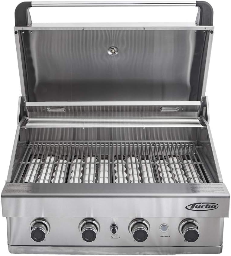 Review Barbeques Galore Turbo 32inch 4Burner Builtin BBQ Gas Grill