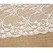 DegGod 1 Pack 12X108 Inches Natural Burlap Lace Hessian Table Runner Vintage Jute Rustic Tablecloth for Country Wedding Baby Shower Party Kitchen Dining Room Farmhouse Decoration (1, Burlap)