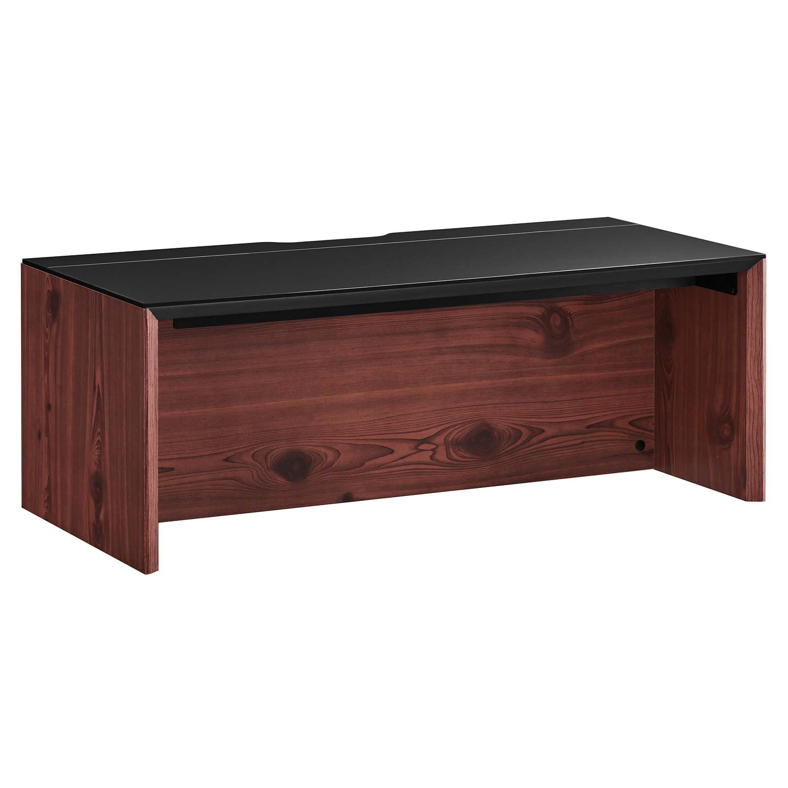 Photo 1 of Modway EEI-6206-BLK-CHE Kinetic 38" Wall-Mount Office Desk, Black Cherry