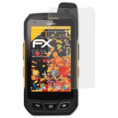 atFolix Panzerfolie kompatibel mit Sonim XP7 Schutzfolie, entspiegelnde und stoßdämpfende FX Folie (3X)