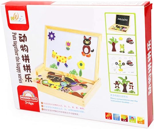 Amazon 木製ジグソーパズルピーススペル両面木製画板子供用教育木製おもちゃ A 動物のつづり おもちゃ おもちゃ