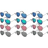 EDGEIWEAR 12 Pack Bulk Wholesale Sunglass Men Pilot Aviator Sunglasses Spring Hinge