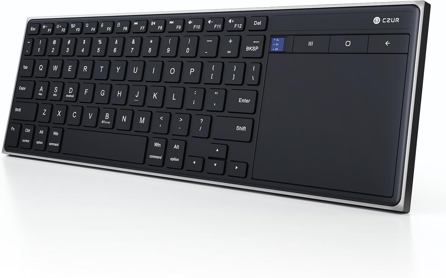 CZUR K5S Bluetooth Keyboard with Touchpad, Wireless & Wired Keyboard with Trackpad for PC, Laptop, Tablet & Phone, Multi-Device Portable Rechargeable Keyboard, for Windows/Mac/Android/iOS (No Backlit)