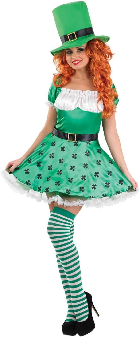 Fun Shack Womens Classic Leprechaun Adult Costume Bright Green - Small