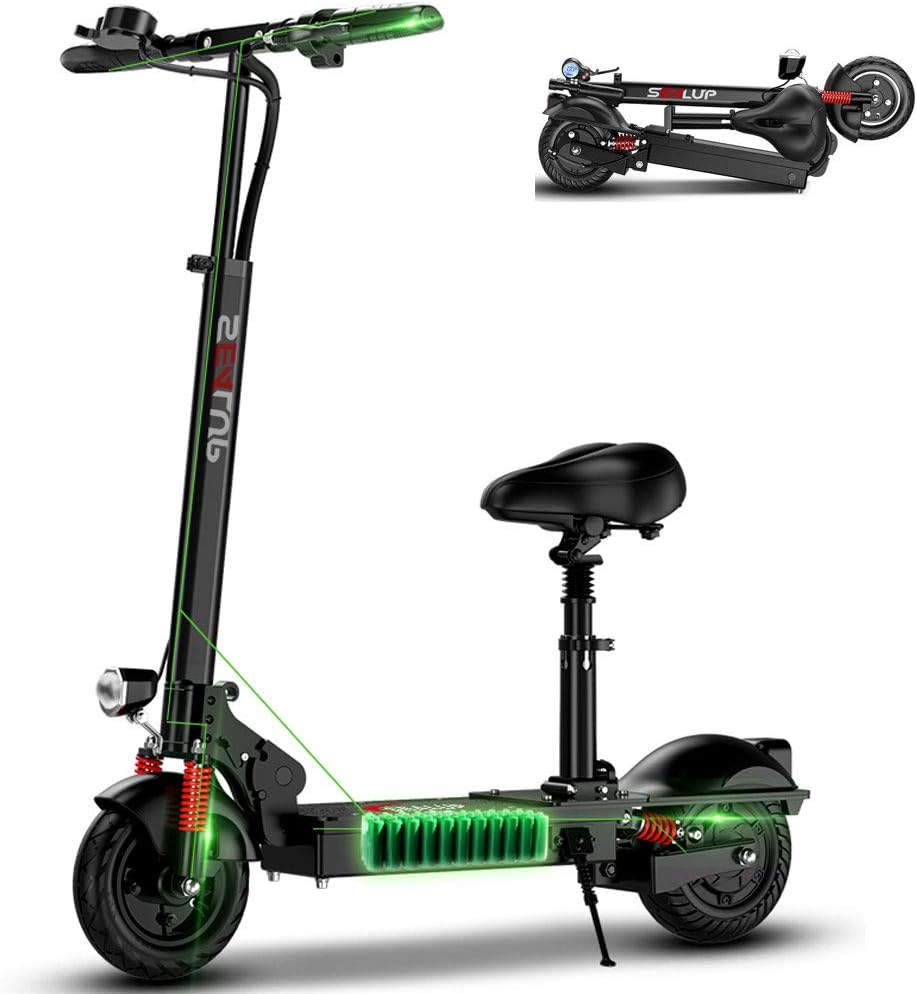 AMINSHAP Q9 Electric Scooter, Foldable E-Scooter with 30° Climbing - 350W Motor - - LCD Display - 3 Speed Mode Li-Ion Battery, Mini Two-Wheeled Scooter for Adults & Children