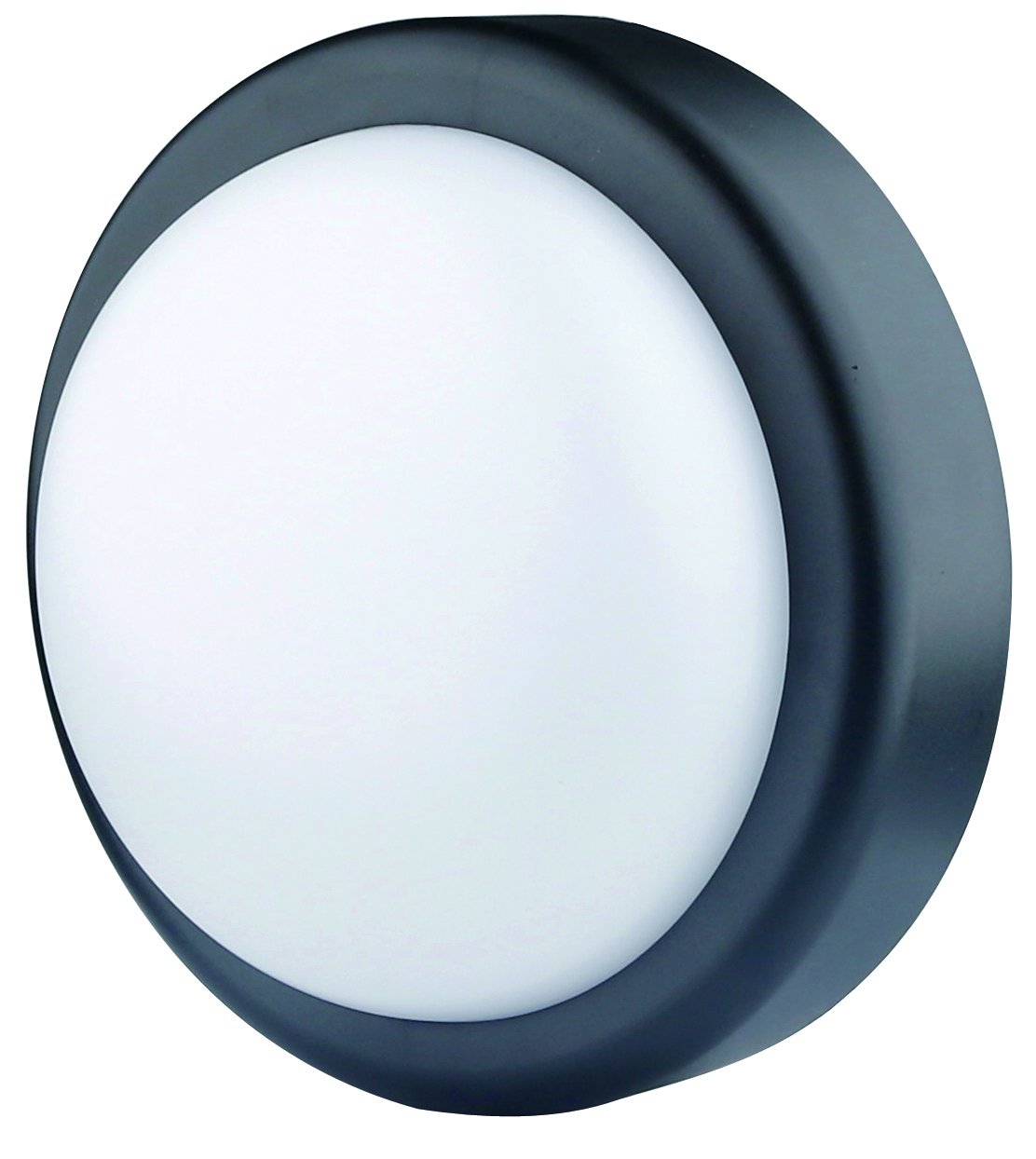 Electraline 65008 LED Watertight Ceiling Light IP44, 14 W / 150 W, 1000 Lumen, Natural Light, Black