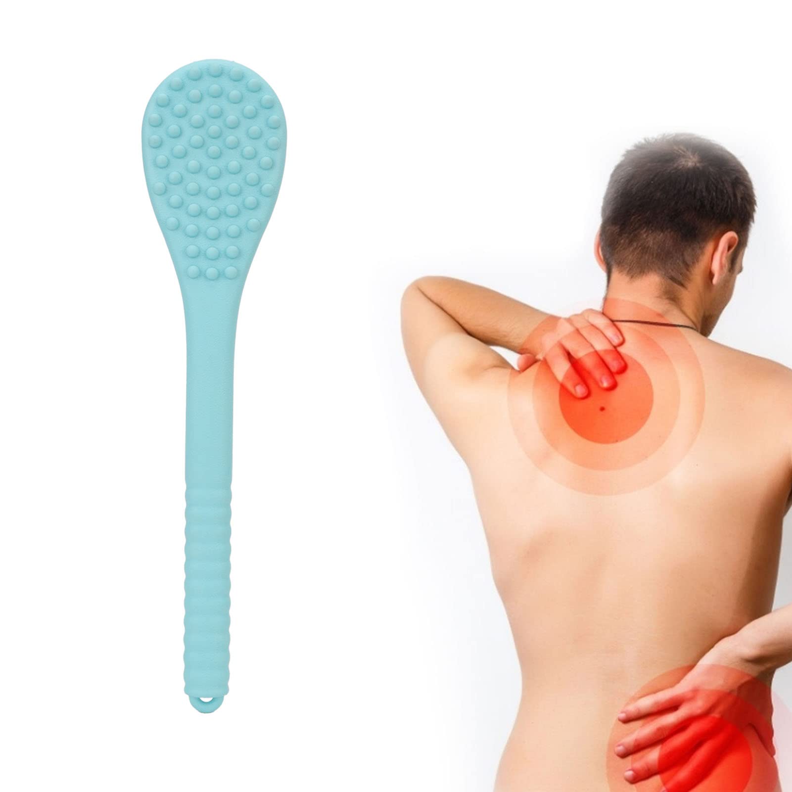 Manual Massage Hammer Long Multifunctional Manual Massage Hammer Swing Back Meridian Portable Excavator Massage Tools Meridian Massage for Buttocks Relaxation Legs Head Neck Waist(Blue)